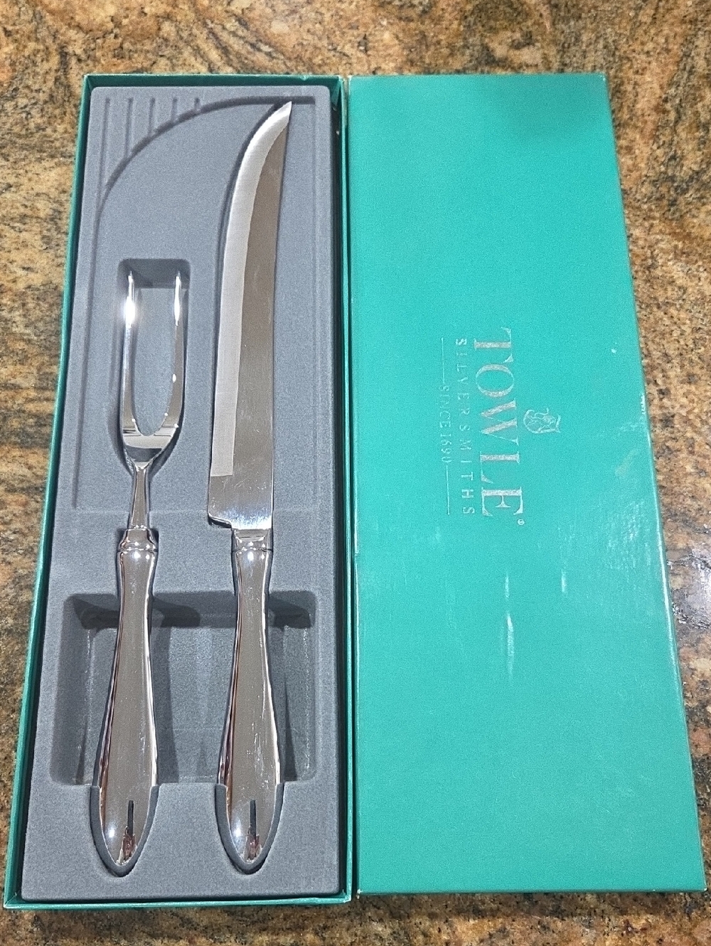 Silver 2 Piece Carving Set By Towle Silversmiths In Excellent Condition!